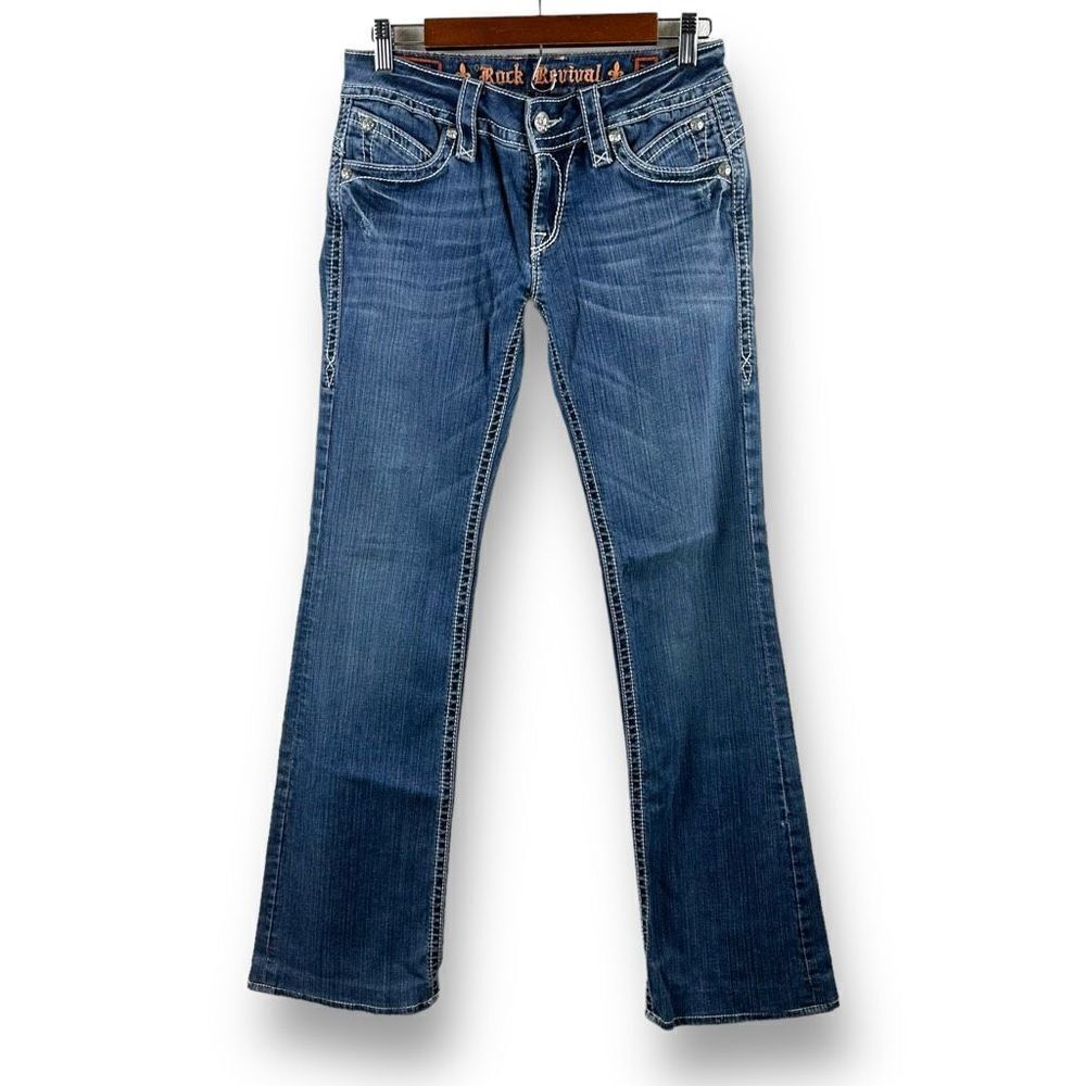 Rock Revival Women's Size 29 Patti Bootcut Jeans‎ Embroidered Flap Pockets